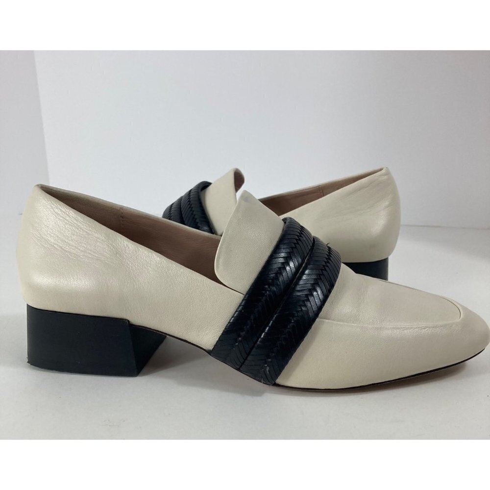 Womens AD & Daughters Cream Corya Braided Keeper Leather Loafers 8.5
